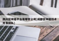 四川区块链平台有哪些公司[成都区块链技术开发团队]