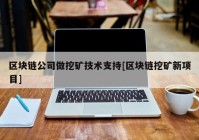 区块链公司做挖矿技术支持[区块链挖矿新项目]