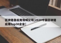 区块链各应用领域公司[2020中国区块链应用top30企业]