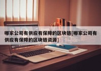 哪家公司有供应有保障的区块链[哪家公司有供应有保障的区块链资源]