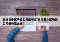 青海首个区块链公司是哪家[青海首个区块链公司是哪家企业]